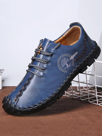 Menico Cow Leather Hand Stitching Casual Shoes