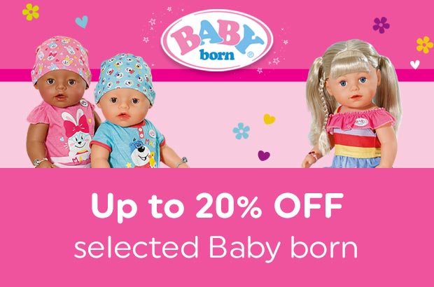 Up to 20% OFF selected Baby born