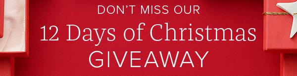 Don't miss our 12 Days of Christmas Giveaway