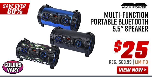 Max Power Multi-function Portable Bluetooth 5.5'' Speaker