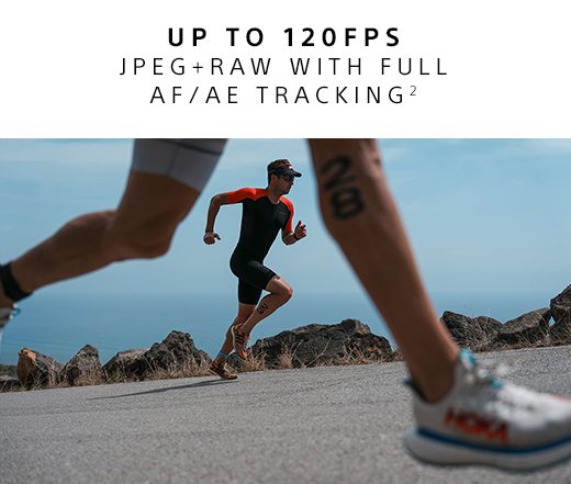 UP TO 120FPS JPEG+RAW WITH FULL AF/AE TRACKING(2)