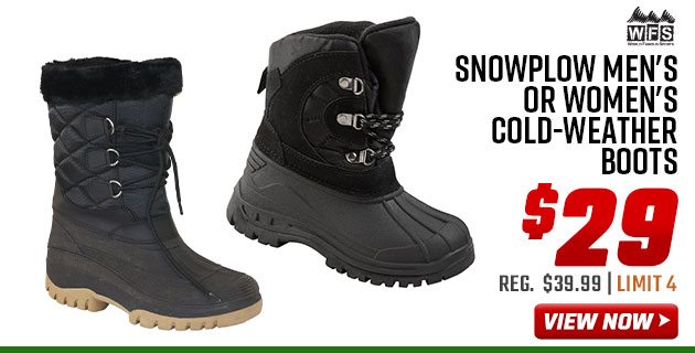 World Famous Sports Snowplow Men's or Women's Cold-Weather Boots