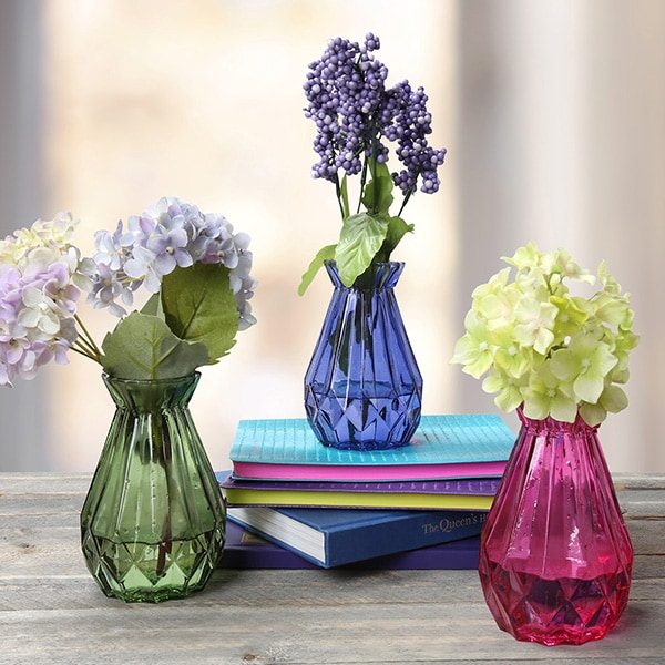 3 Piece Mini Glass Bud Vase Set