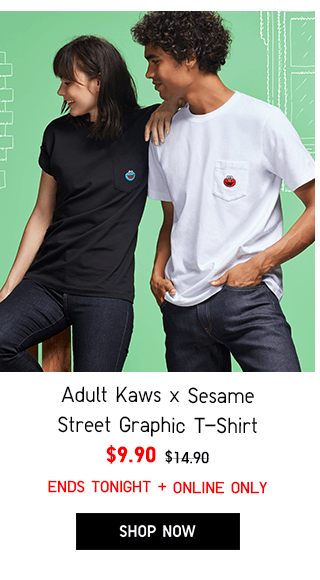 ADULT KAWS X SESAME STREET GRAPHIC T-SHIRT