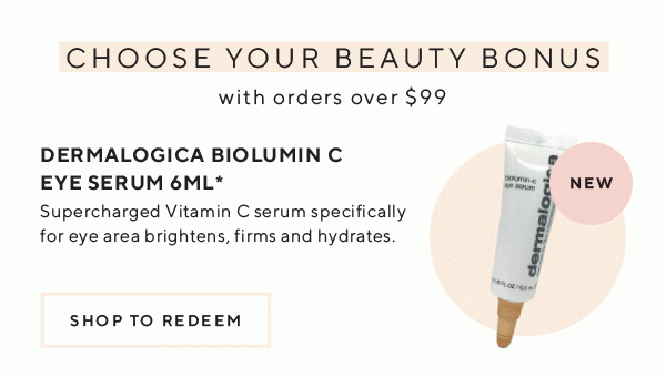 choose your beauty bonus with orders over $99