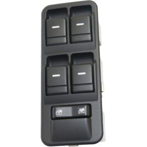 Window Switch - Front, Driver Side, Black, 6-Button