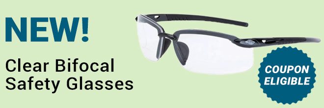 Clear Bifocal Safety Glasses - Coupon Eligible