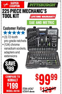 225 Pc Mechanic's Tool Kit