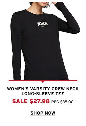Women's Varsity Crew Neck Long-Sleeve Tee - Click to Shop Now