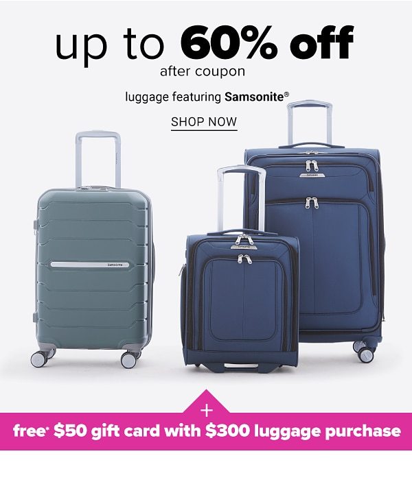 Up to 60% off (after Coupon) Luggage featuring Samsonite - Shop Now