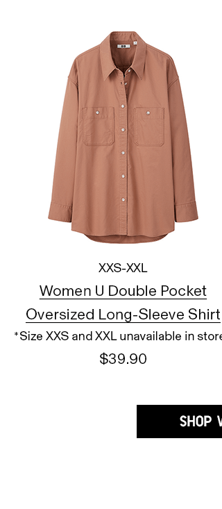 PDP14 - WOMEN U DOUBLE POCKET OVERSIZED LONG-SLEEVE SHIRT