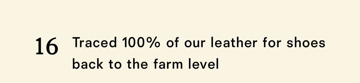 Traced our leather for shoes back to the farm level