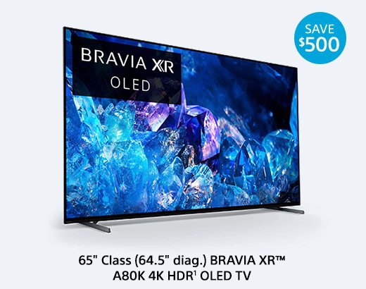 SAVE $500 | 65" Class (64.5" diag.) BRAVIA XR™ A80K 4K HDR¹ OLED TV