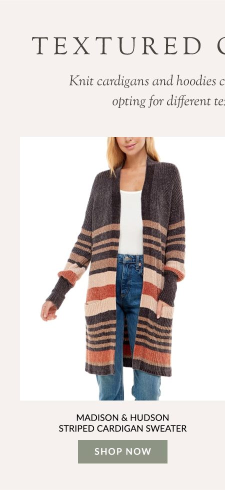 Madison & Hudson Striped Cardigan Sweater 