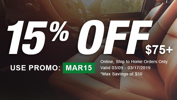 15% OFF $75+. USE PROMO: TAXTIME. Online, Ship to Home Orders Only. Valid 03/09 - 03/17/2019. *Max Savings of $50.