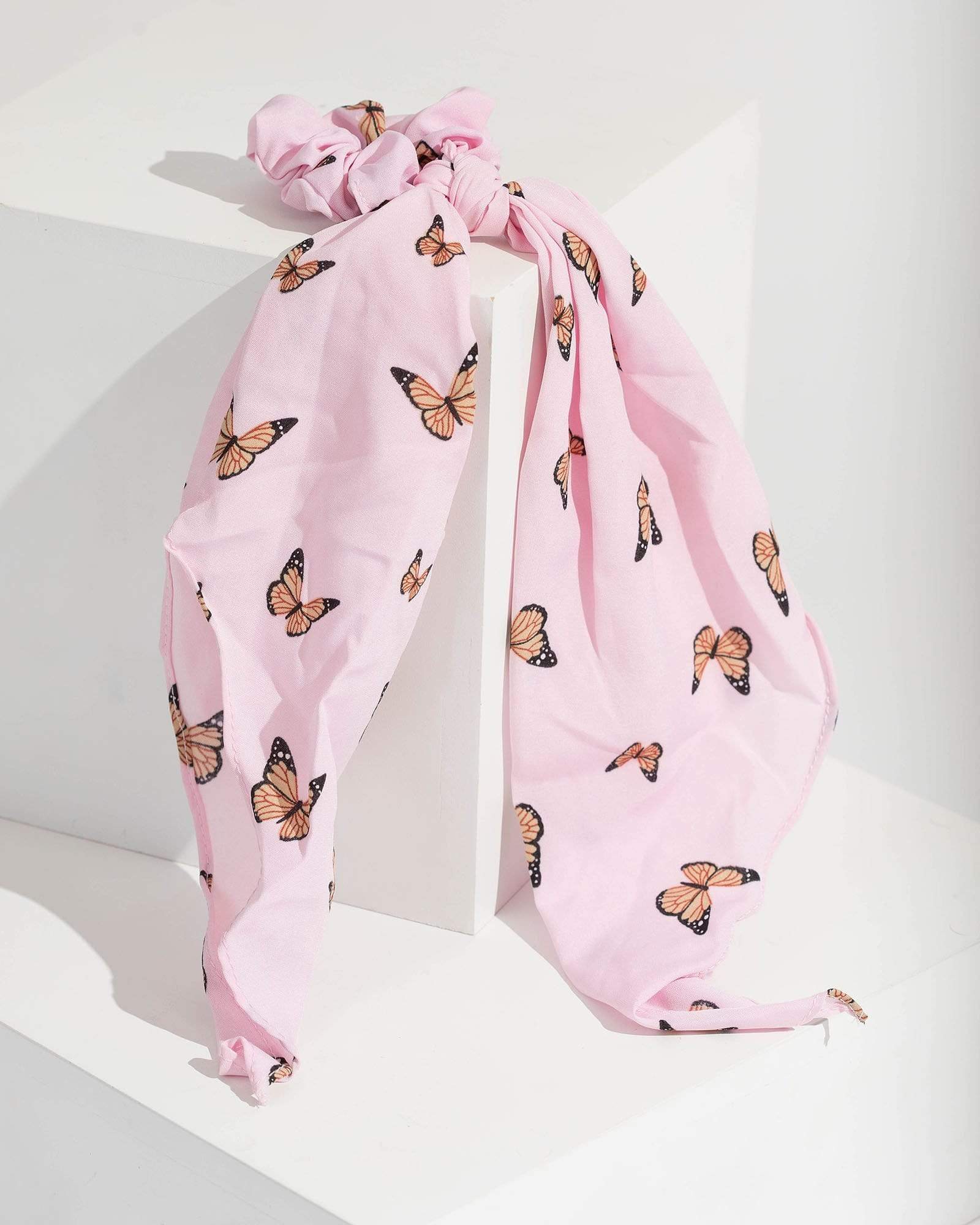 Image of Print Butterfly Print Scrunchie Scarf