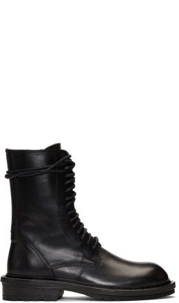 Ann Demeulemeester - Black Lace-Up Boots