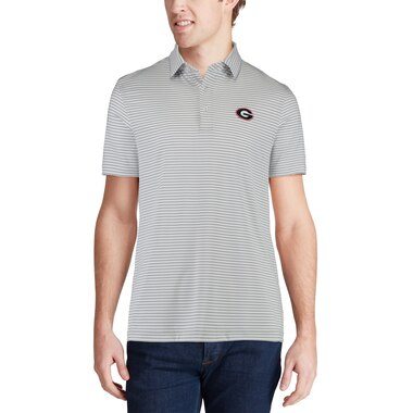 Vineyard Vines Georgia Bulldogs Gray Winstead Stripe Sankaty Performance Polo