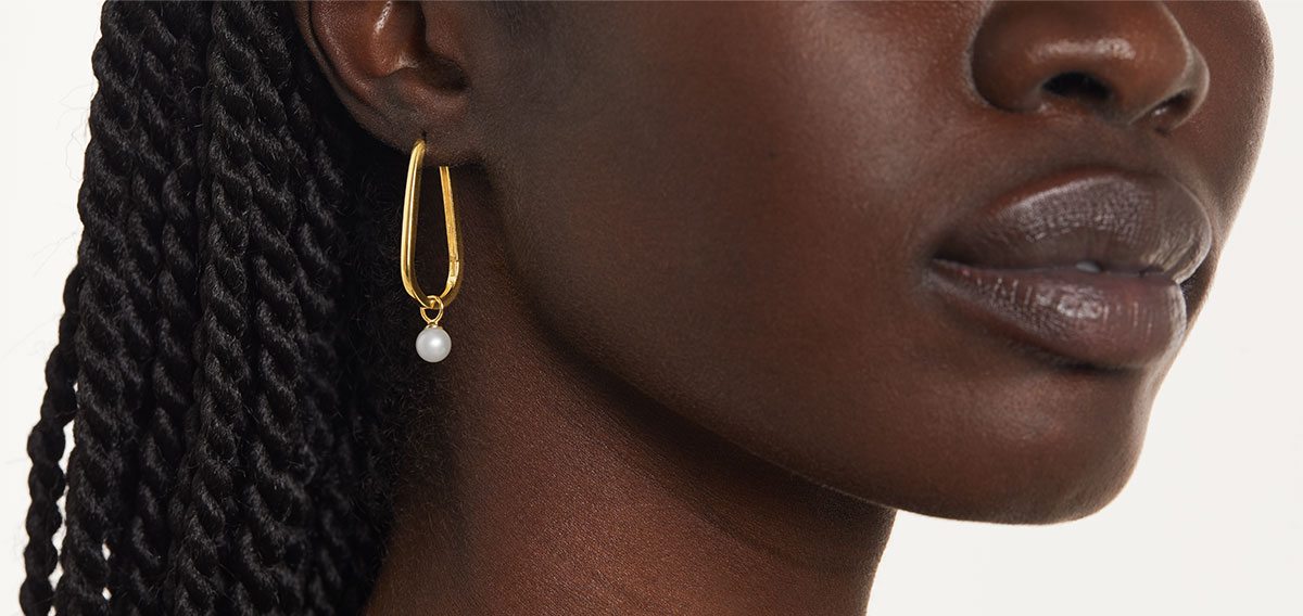 Gold Vermeil Pearl Teardrop Earrings