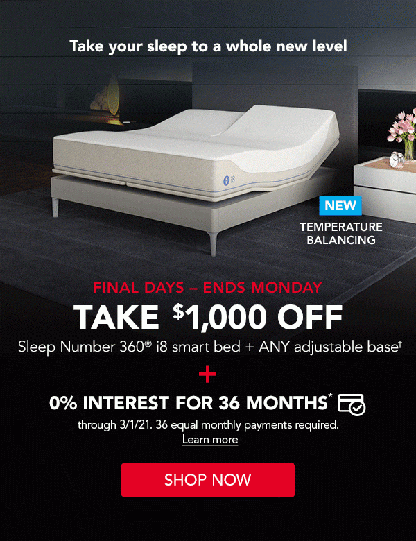 Take $1,000 off i8 smart bed | Shop now