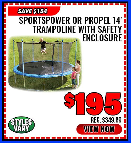 Sportspower or Propel 14' Trampoline with Safety Enclosure