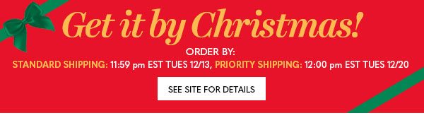 GET IT BY CHRISTMAS STANDARD AND PRIORITY SHIPPING INFO