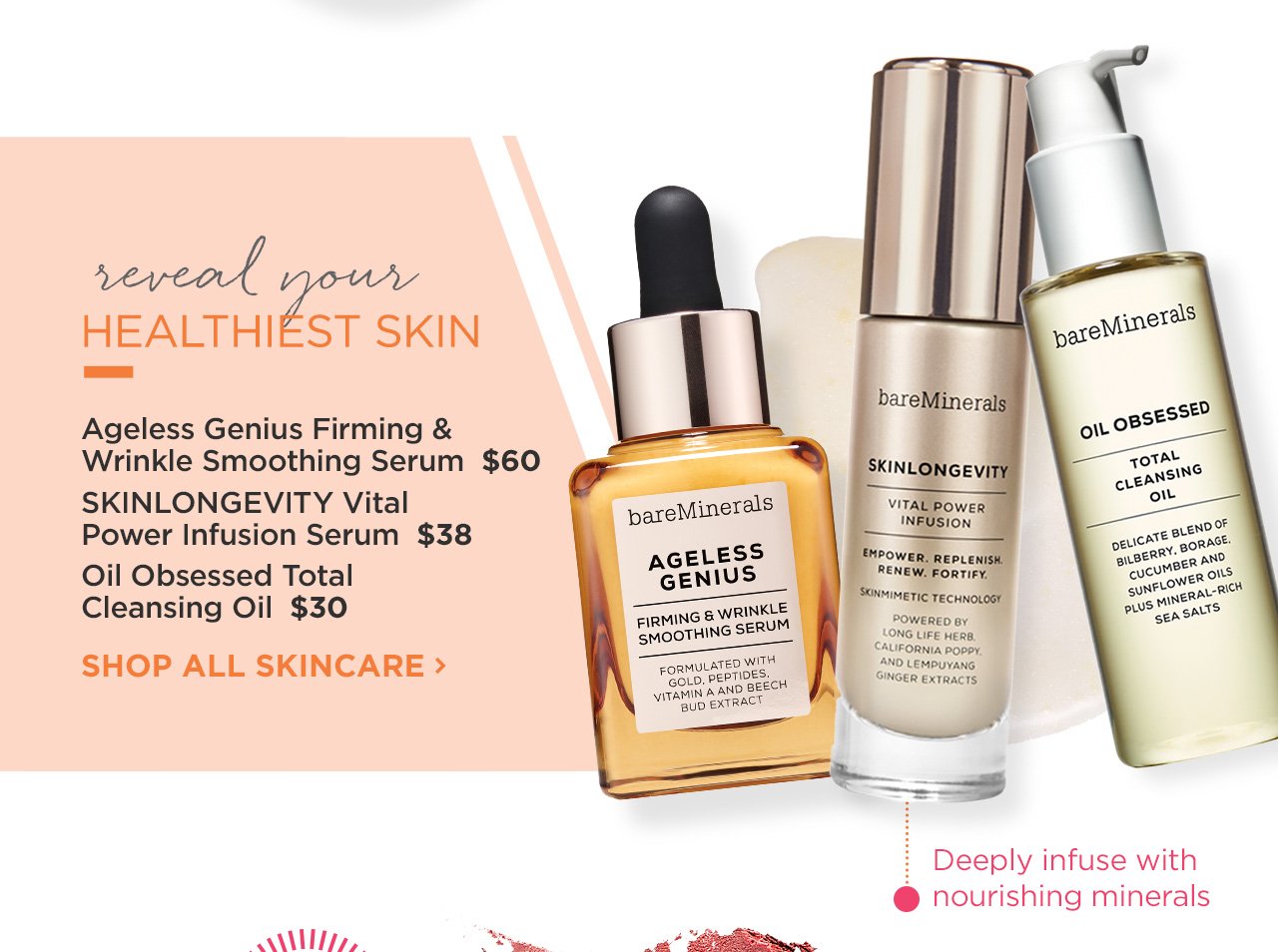 SKINLONGEVITY Vital Power Infusion Serum $38 | Oil Obsessed Total Cleansing Oil $30 | Shop Now