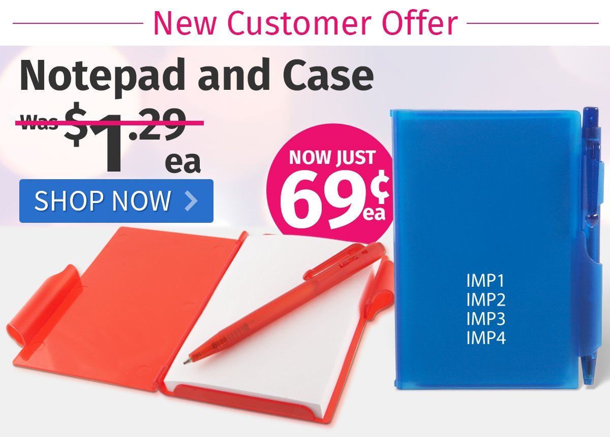 Notepad and Case for only 69¢ each!