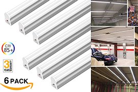 Six (6) FrenchMay 2200-Lumens 4-Foot 22W Linkable LED Shop Lights