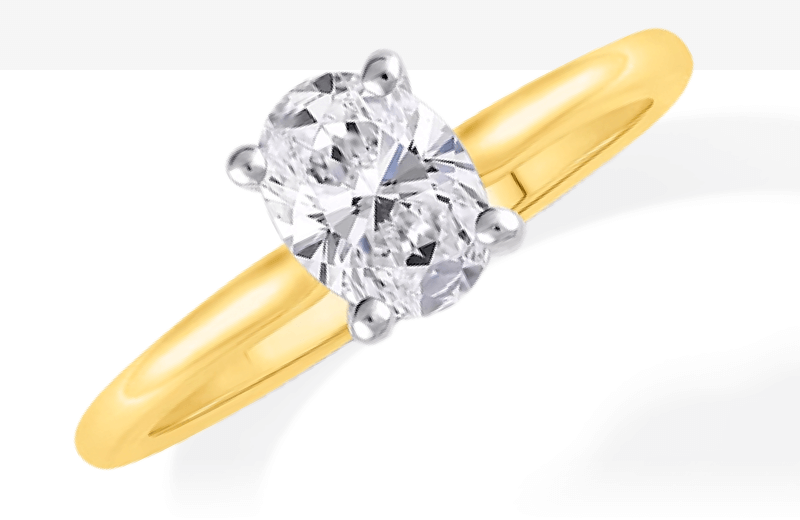 Lab-Created Diamonds by KAY Oval-Cut Solitaire Engagement Ring 1 ct tw 14K Yellow Gold (F/VS2)