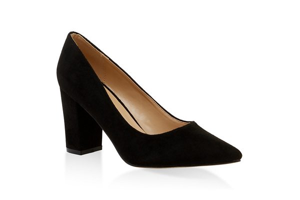 Block Heel Pointed Toe Pumps