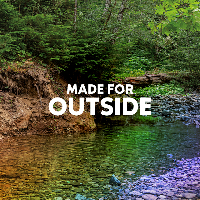 A stream with a rainbow overlay. Made for Outside
