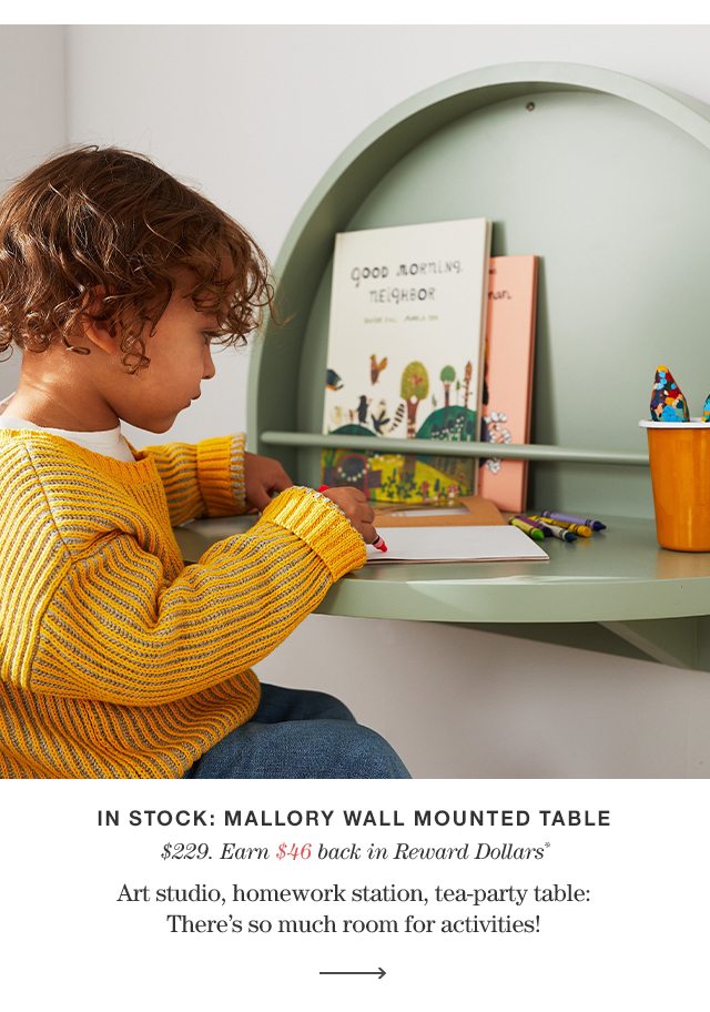 Mallory Sage Green Wall Mounted Table