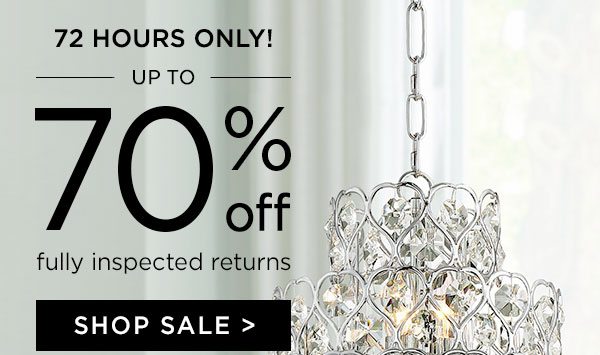 72 Hours Only! - Up To 70% Off - Fully Inspected Returns - Shop Sale - Ends 2/19