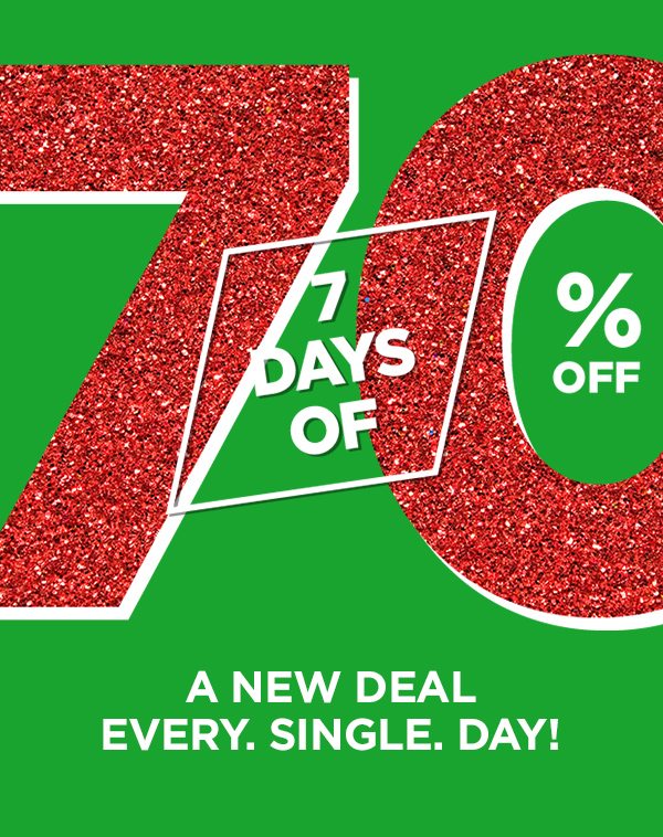 7 Days of 70% OFF header 