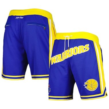 Men's Mitchell & Ness Royal/Gold Golden State Warriors 1993 NBA Draft Hardwood Classics Just Don Authentic Shorts