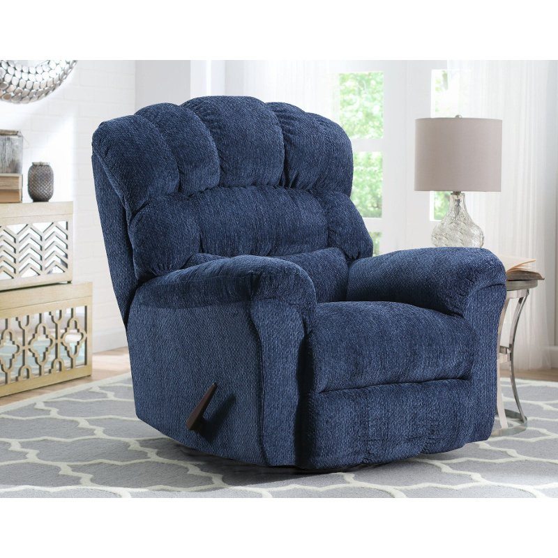 Traditional Royal Blue Manual Rocker Recliner - Easy Rider