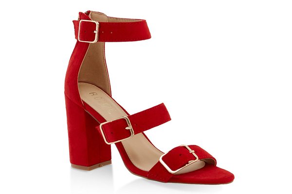 Three Buckle Strap High Heel Sandals