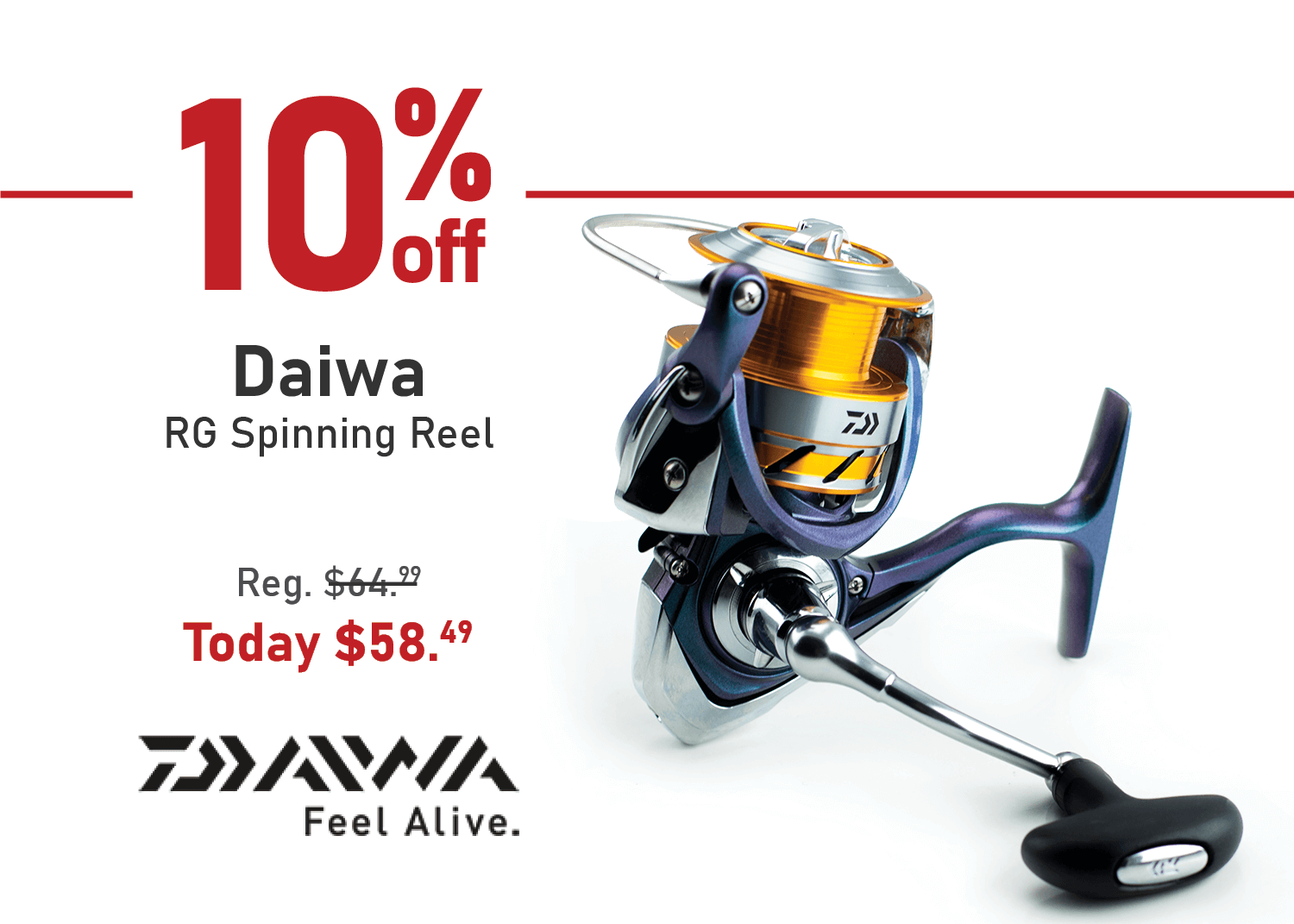 Save 15% on the Daiwa RG Spinning Reel
