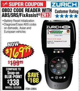 View ZR13 OBD2 Code Reader with ABS/SRS/FixAssist®