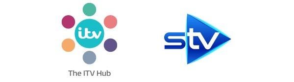 The ITV hub & stv logos
