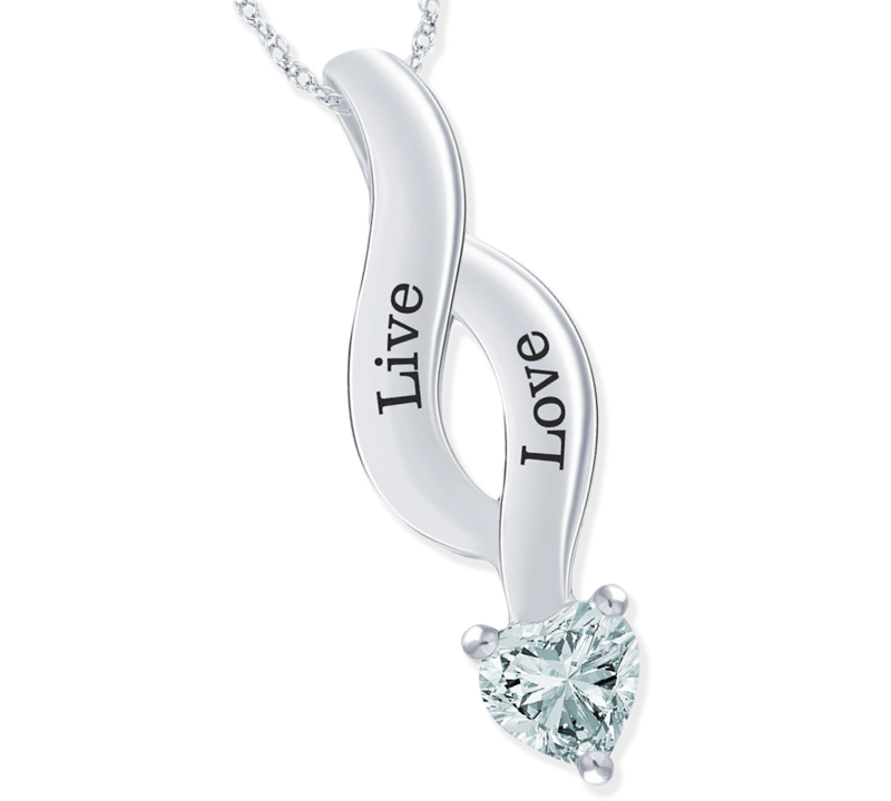 Lab-Created Diamonds by KAY Graduated Linear Drop Necklace 1 ct tw 14K White Gold 18”