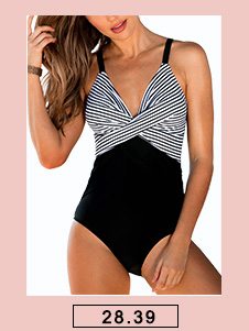 Spaghetti Strap Striped One Piece Swimwear