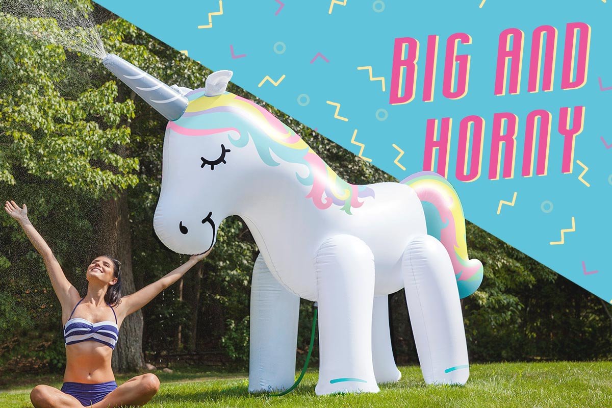 Giant Unicorn Sprinkler at Firebox.com