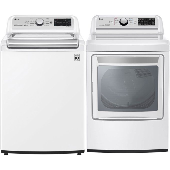 LG Top Load Washer and Electric Dryer Pair - 7300 White