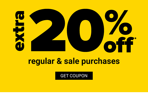 Extra 20% off regular & sale purchases. Get Coupon.