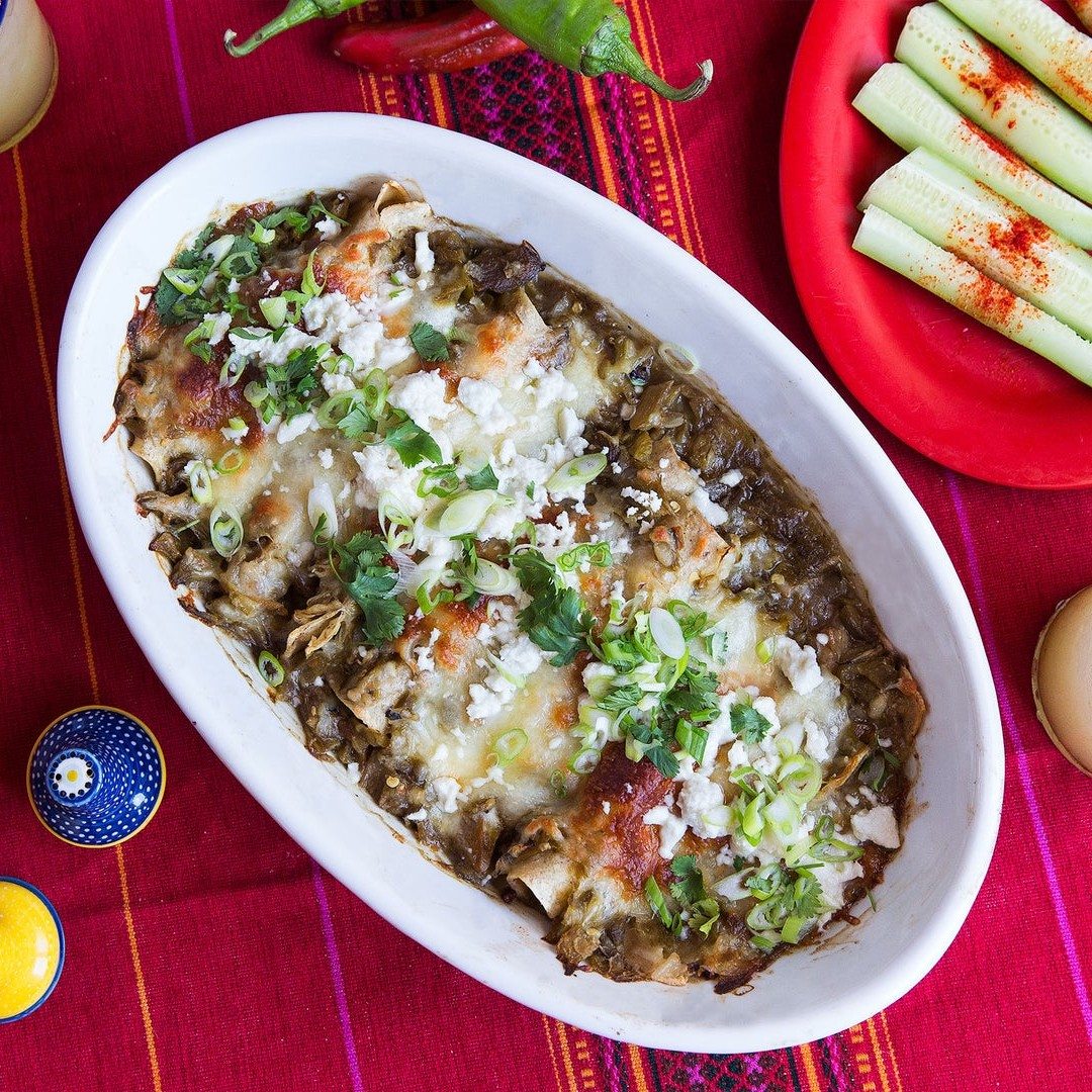 Green Chile Chicken Enchiladas