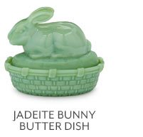 Jadeite Bunny Butter Dish