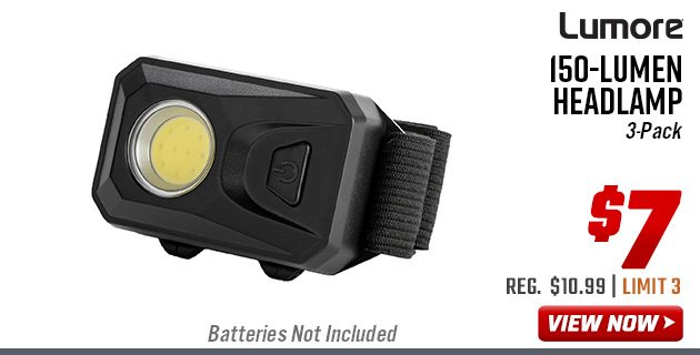 ''Lumore 150-Lumen Headlamp 3-Pack''