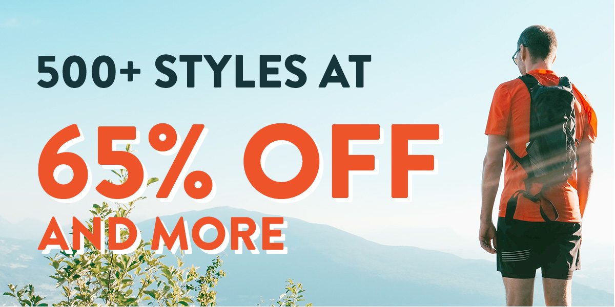 500+ styles at 65% off